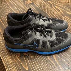 Nike Lunar Ascend Mens Golf Shoes Graphite Black Blue Size 11.5